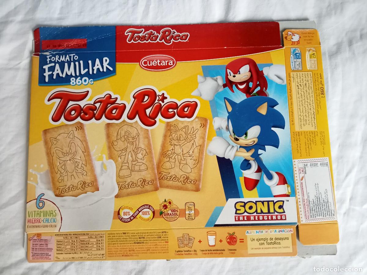 Otros art&iacute;culos de coleccionismo en papel: Caja Promocional Desmontada Galletas TostaRica Cu&eacute;tara Sonic The Hedgehog (2022)