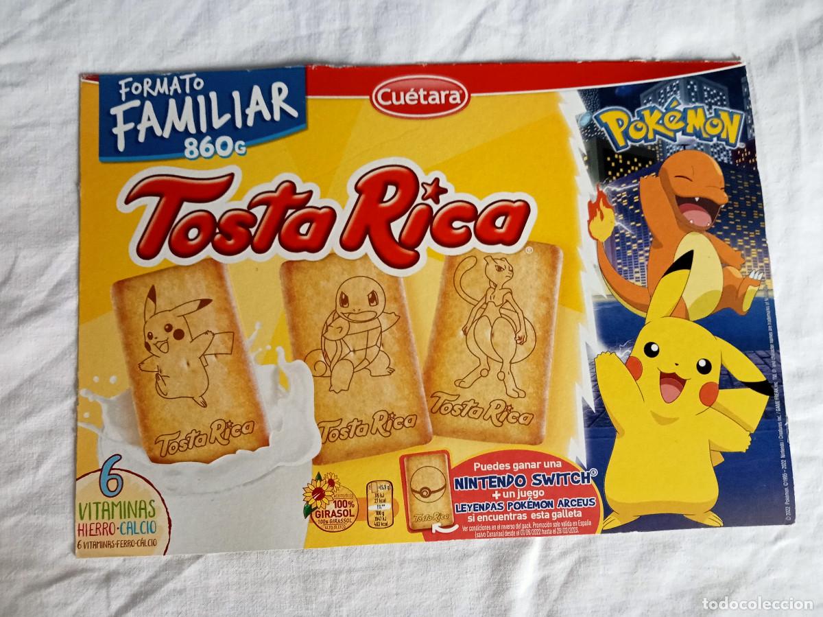 Otros art&iacute;culos de coleccionismo en papel: Cart&oacute;n frontal de caja promocional de galletas TostaRica (Cu&eacute;tara) - Edici&oacute;n Pok&eacute;mon (2022)