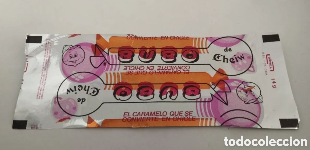 Otros art&iacute;culos de coleccionismo en papel: Envoltorio chicle bubo de Cheiw damel a&ntilde;os 80