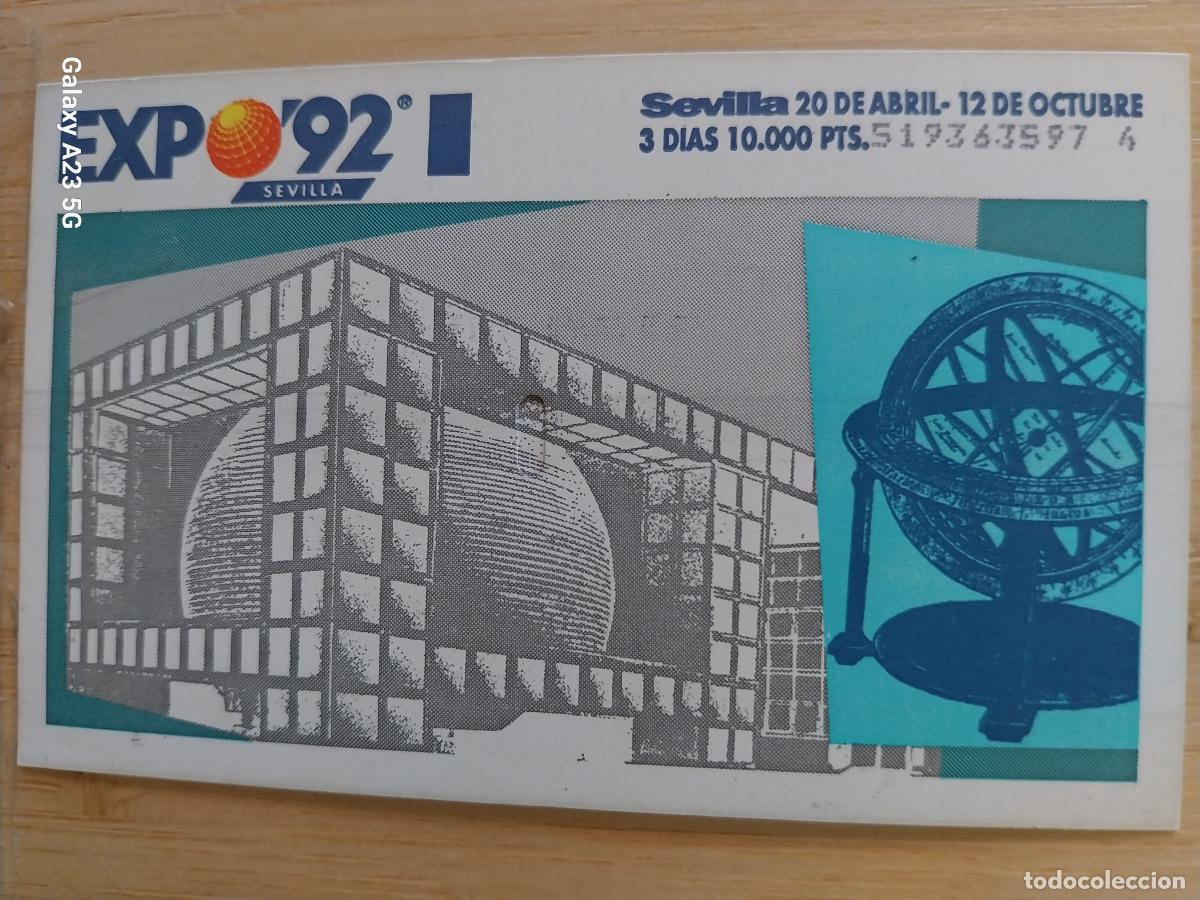 Otros art&iacute;culos de coleccionismo en papel: EXPO 92 SEVILLA ENTRADA TRES DIAS 4 5 6 SETIEMBRE 1992 ORIGINAL USADA