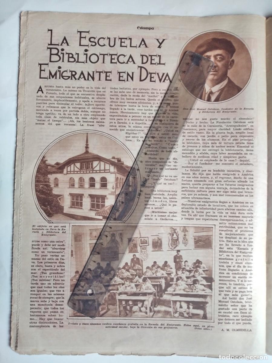 Otros art&iacute;culos de coleccionismo en papel: DEVA GUIPUZCOA JOSE MANUEL OSTOLAZA LA ESCUELA Y BIBLIOTECA DEL EMIGRANTE HOJA REVISTA 1931
