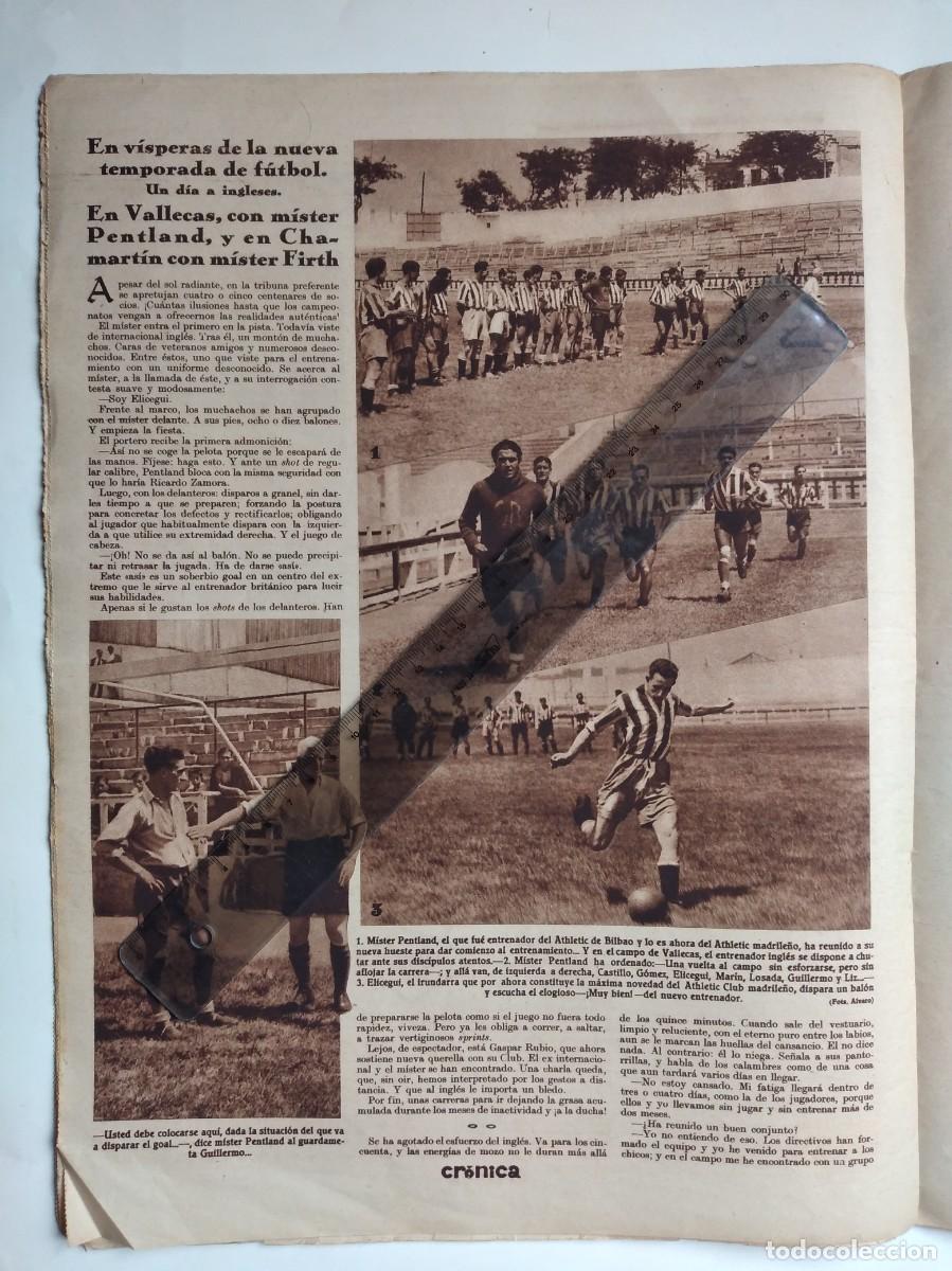 Otros art&iacute;culos de coleccionismo en papel: ATHLETIC CLUB MADRILE&Ntilde;O MISTER PENTLAND CAMPO DE F&Uacute;TBOL VALLECAS ELICEGUI HOJA REVISTA A&Ntilde;O 1933
