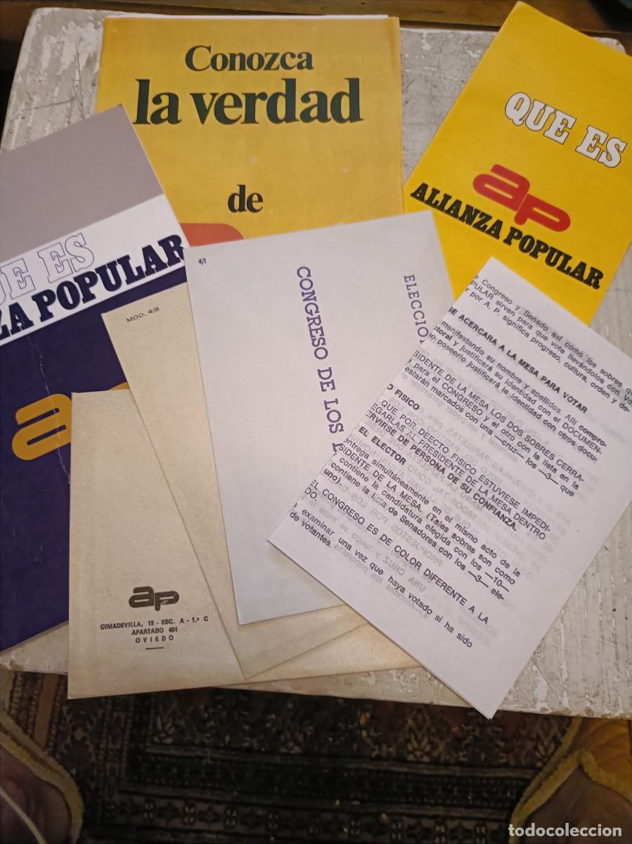 Otros art&iacute;culos de coleccionismo en papel: PROPAGANDA ELECTORAL ALIANZA POPULAR ASTURIAS MANUEL FRAGA IRIBARNE
