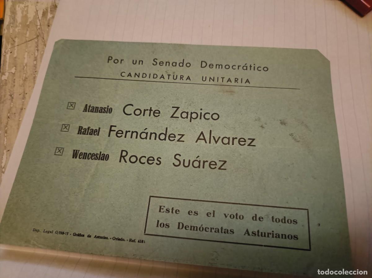 Otros art&iacute;culos de coleccionismo en papel: PROPAGANDA ELECTORAL Manifiesto coalici&oacute;n unitaria &laquo;Por un Senado Democr&aacute;tico&raquo; en Asturias