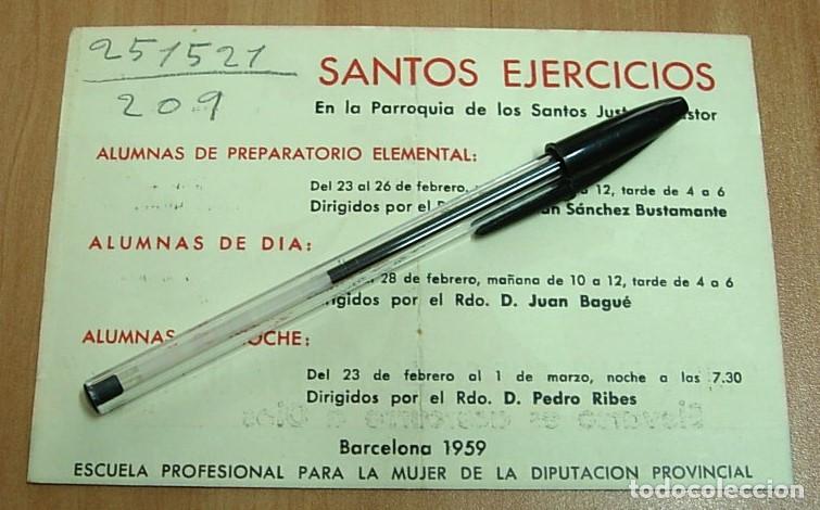 Otros art&iacute;culos de coleccionismo en papel: SANTOS EJERCICIOS Escuela Profesional para la Mujer de la Diputaci&oacute;n Provincial Barcelona 1959