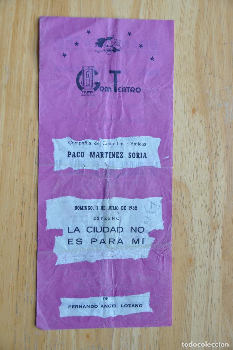 Otros art&iacute;culos de coleccionismo en papel: PROGRAMA DEL GRAN TEATRO DE BURGOS (1962) - &rdquo;LA CIUDAD NO ES PARA MI&rdquo; COMPA&Ntilde;&Iacute;A PACO MARTINEZ SORIA