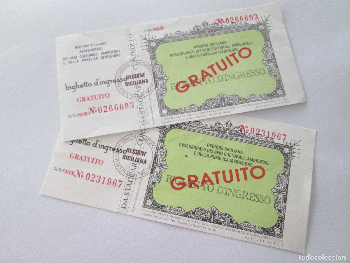 Otros art&iacute;culos de coleccionismo en papel: 2 ENTRADAS REGIONE SICILIANA