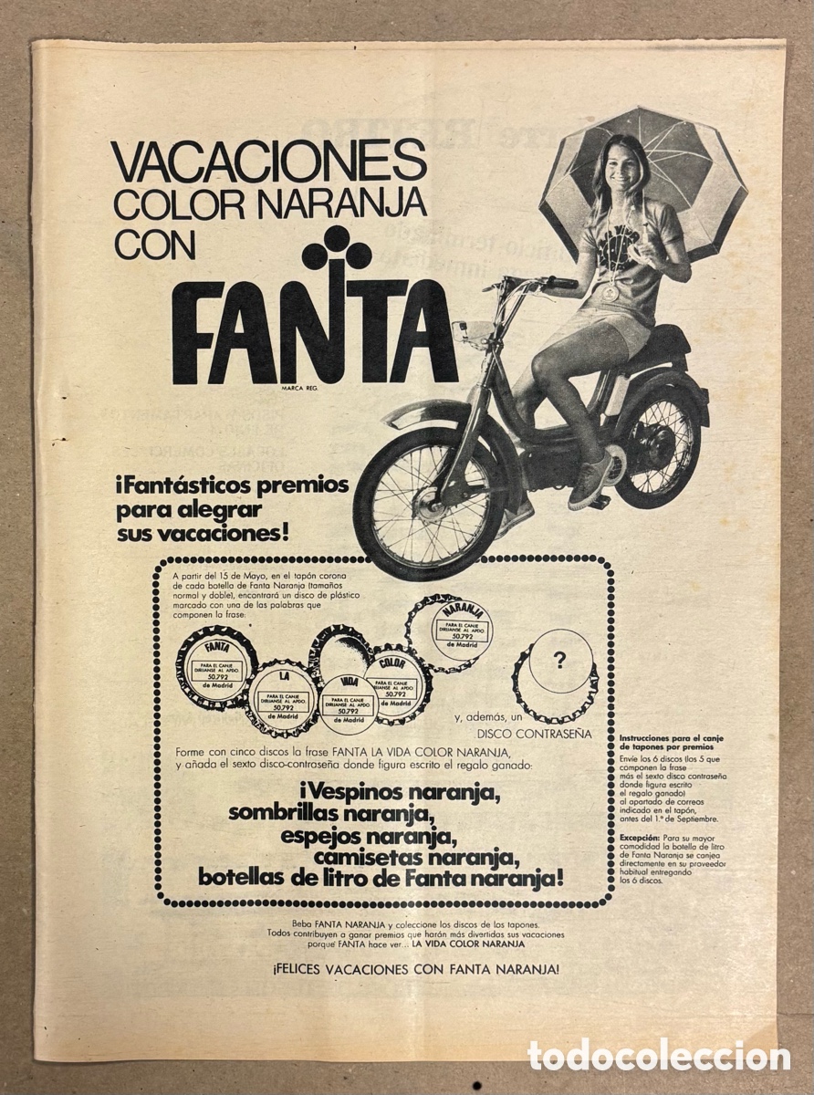 Otros art&iacute;culos de coleccionismo en papel: FANTA MARANJA. ANUNCIO PUBLICITARIO PERI&Oacute;DICO ABC DE 1960.