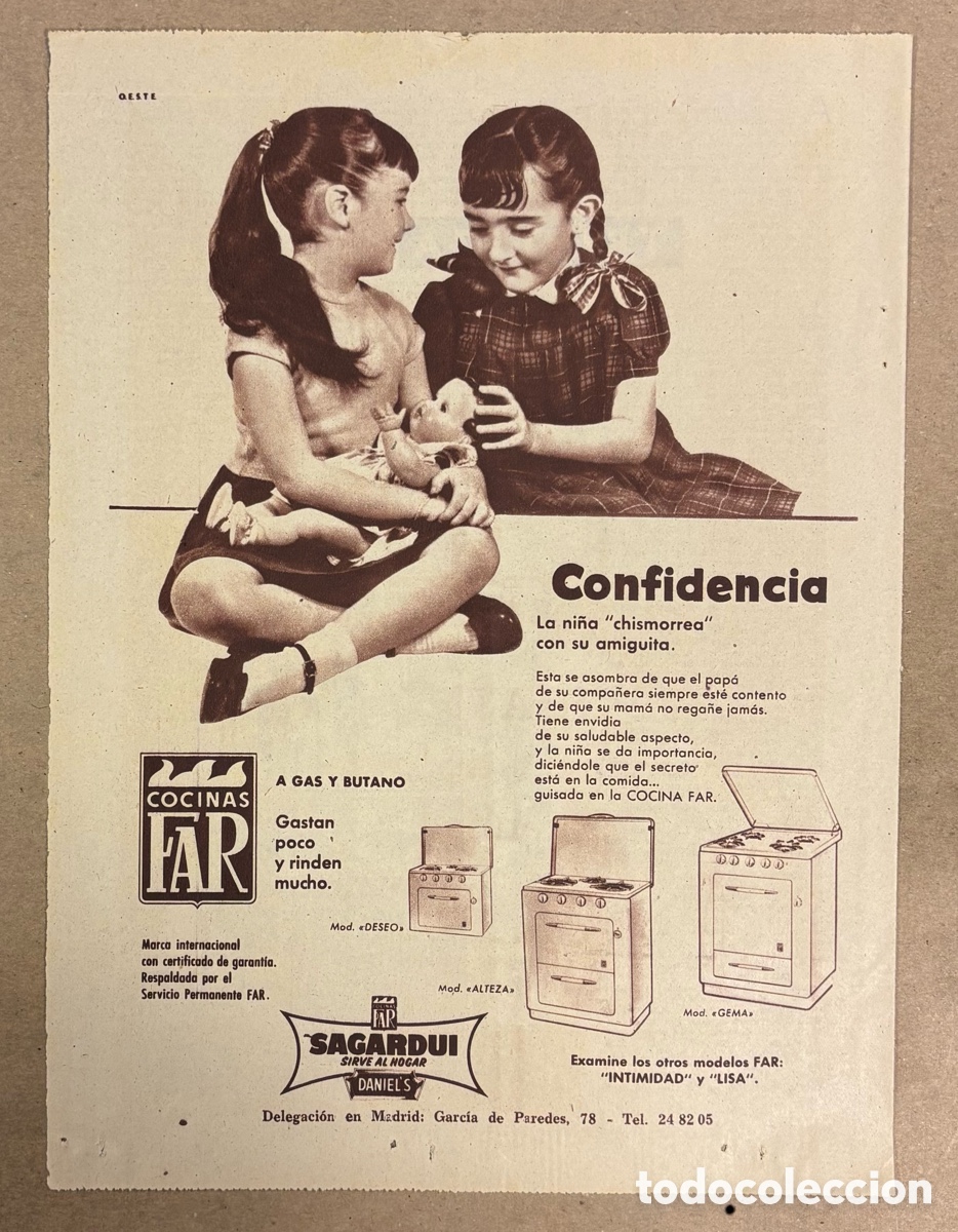 Otros art&iacute;culos de coleccionismo en papel: COCINAS FAR. ANUNCIO PUBLICITARIO PERI&Oacute;DICO ABC A&Ntilde;OS 50