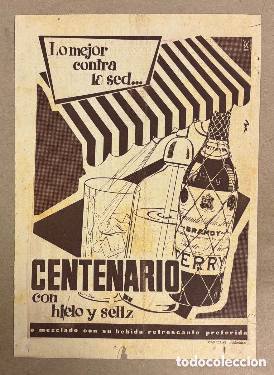Otros art&iacute;culos de coleccionismo en papel: BRANDY CENTENARIO TERRY. ANUNCIO PUBLICITARIO PERI&Oacute;DICO ABC A&Ntilde;OS 5
