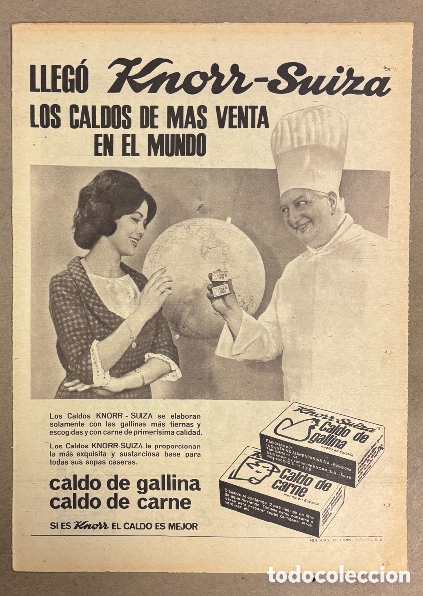 Otros art&iacute;culos de coleccionismo en papel: CALDOS KNORR - SUIZA. ANUNCIO PUBLICITARIO PERI&Oacute;DICO ABC A&Ntilde;OS 50.
