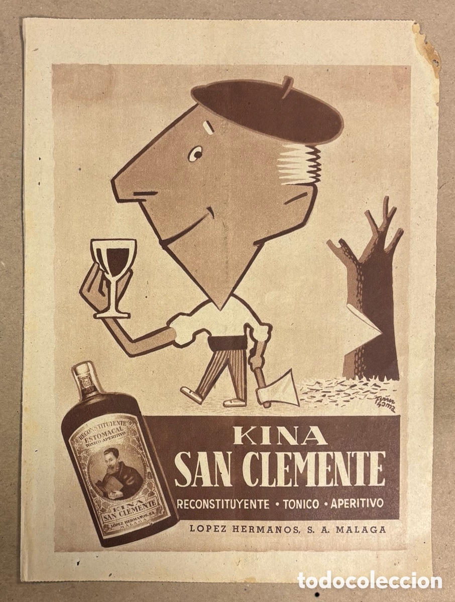 Otros art&iacute;culos de coleccionismo en papel: KINA SAN CLEMENTE. ANUNCIO PUBLICITARIO PERI&Oacute;DICO ABC A&Ntilde;OS 50