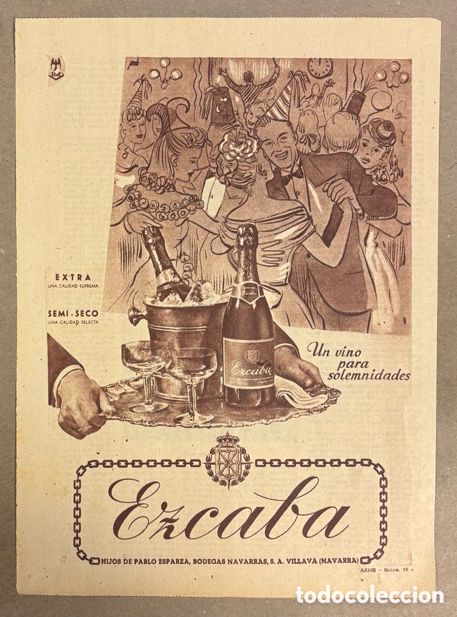 Otros art&iacute;culos de coleccionismo en papel: CAVAS EZCABA. ANUNCIO PUBLICITARIO PERI&Oacute;DICO ABC A&Ntilde;OS 50