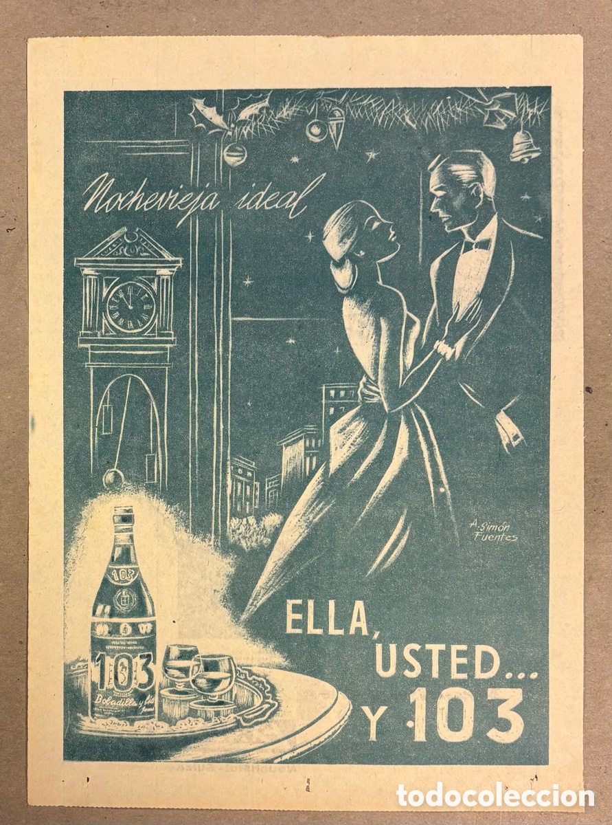Otros art&iacute;culos de coleccionismo en papel: BRANDY 103. ANUNCIO PUBLICITARIO PERI&Oacute;DICO ABC A&Ntilde;OS 50. BOBADILLA Y C&iacute;a.