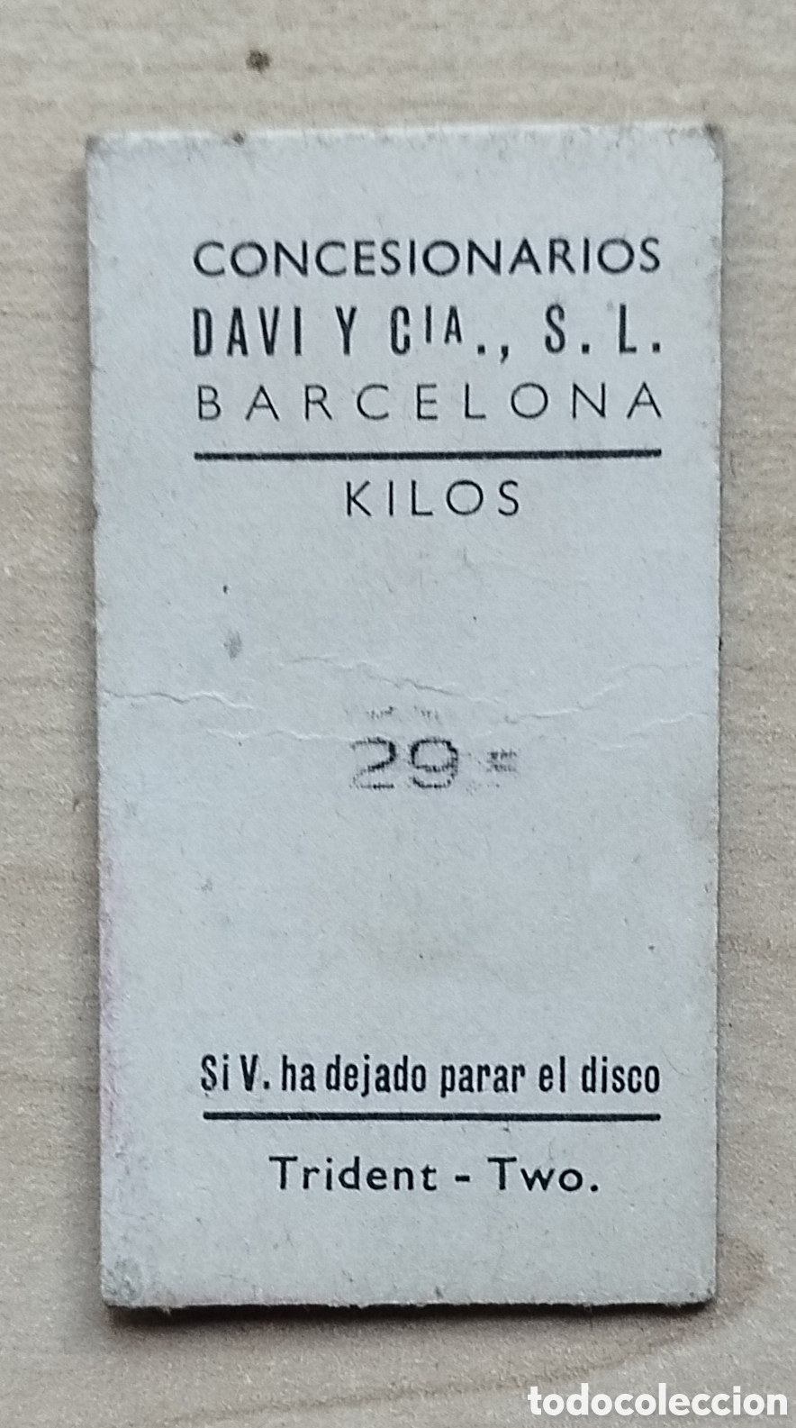 Otros art&iacute;culos de coleccionismo en papel: Ticket de b&aacute;scula, Trident two - Foto 2