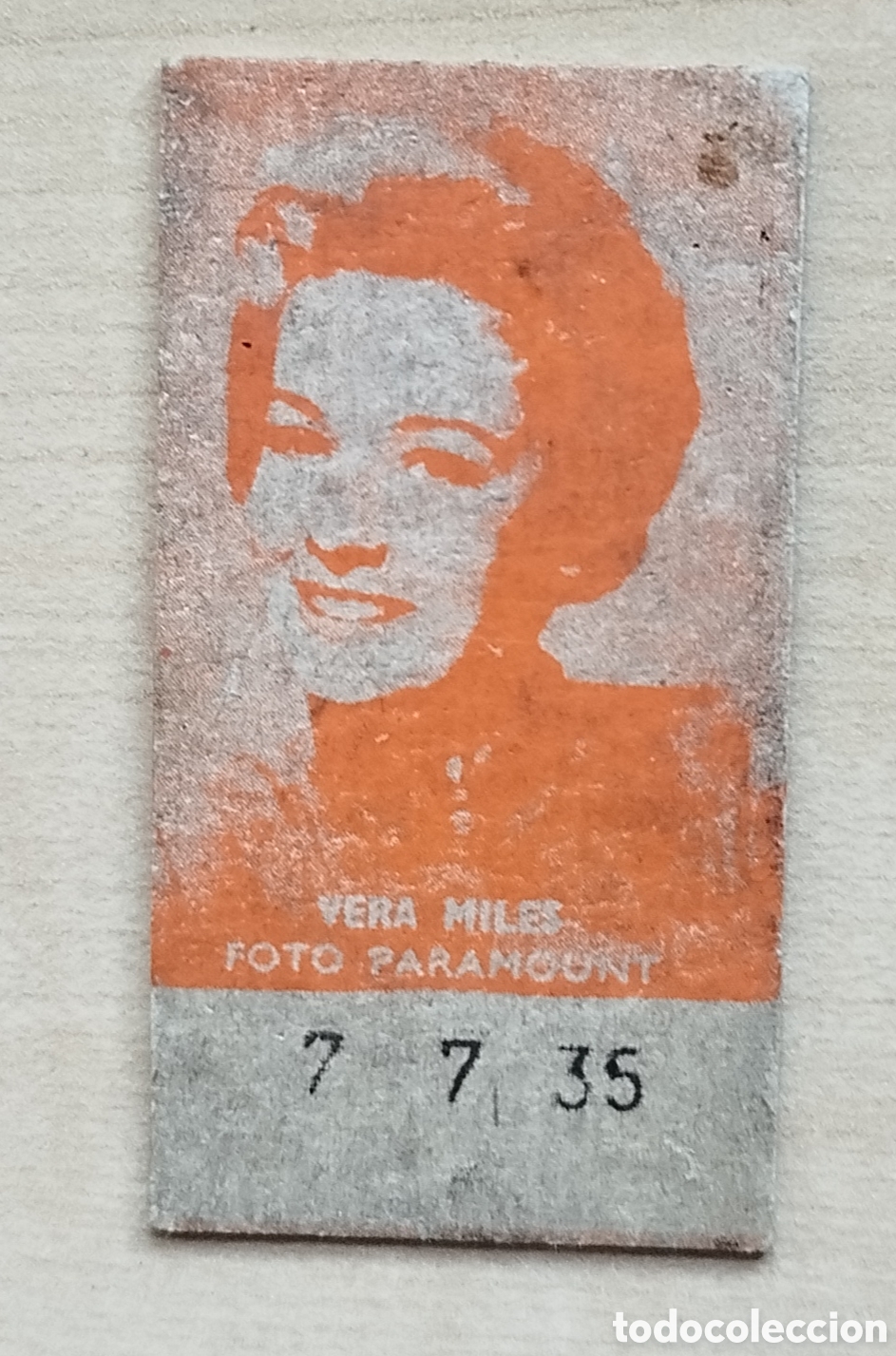 Otros art&iacute;culos de coleccionismo en papel: Ticket de b&aacute;scula Vera Miles