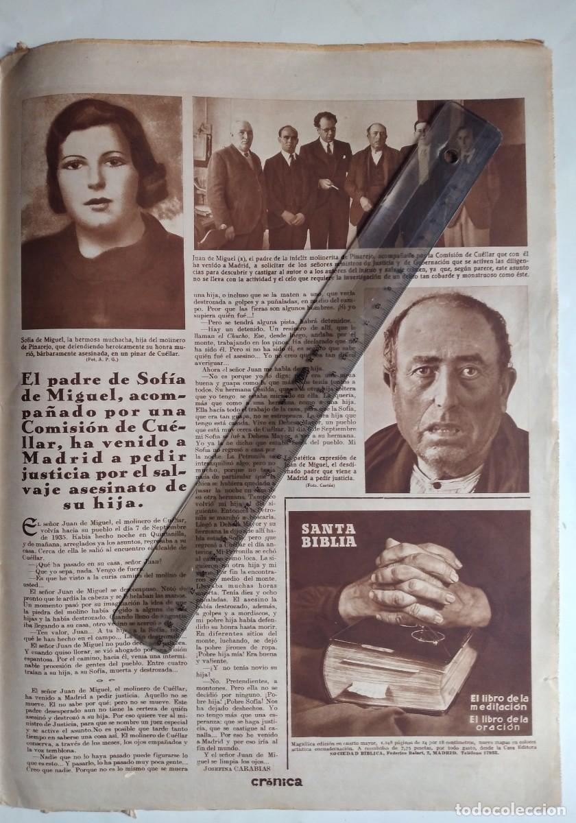 Otros art&iacute;culos de coleccionismo en papel: PINAREJOS CUELLAR DEHESA MAYOR SEGOVIA ASESINATO SOF&Iacute;A DE MIGUEL HOJA DE REVISTA A&Ntilde;O 1935