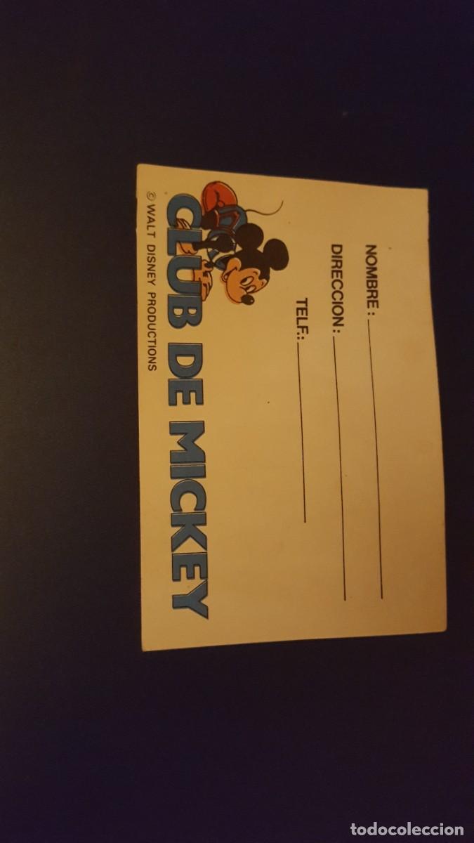 Otros art&iacute;culos de coleccionismo en papel: Peque&ntilde;a tarjeta identificativa con Mickey Mouse, El Club de Mickey.