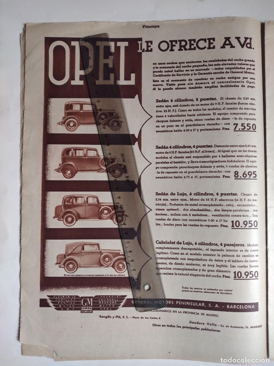 Otros art&iacute;culos de coleccionismo en papel: OPEL SEDAN 4 6 CILINDROS 2 PUERTAS DE LUJO CABRIOLET PUBLICIDAD GENERAL MOTORS PENINSULAR A&Ntilde;O 1933