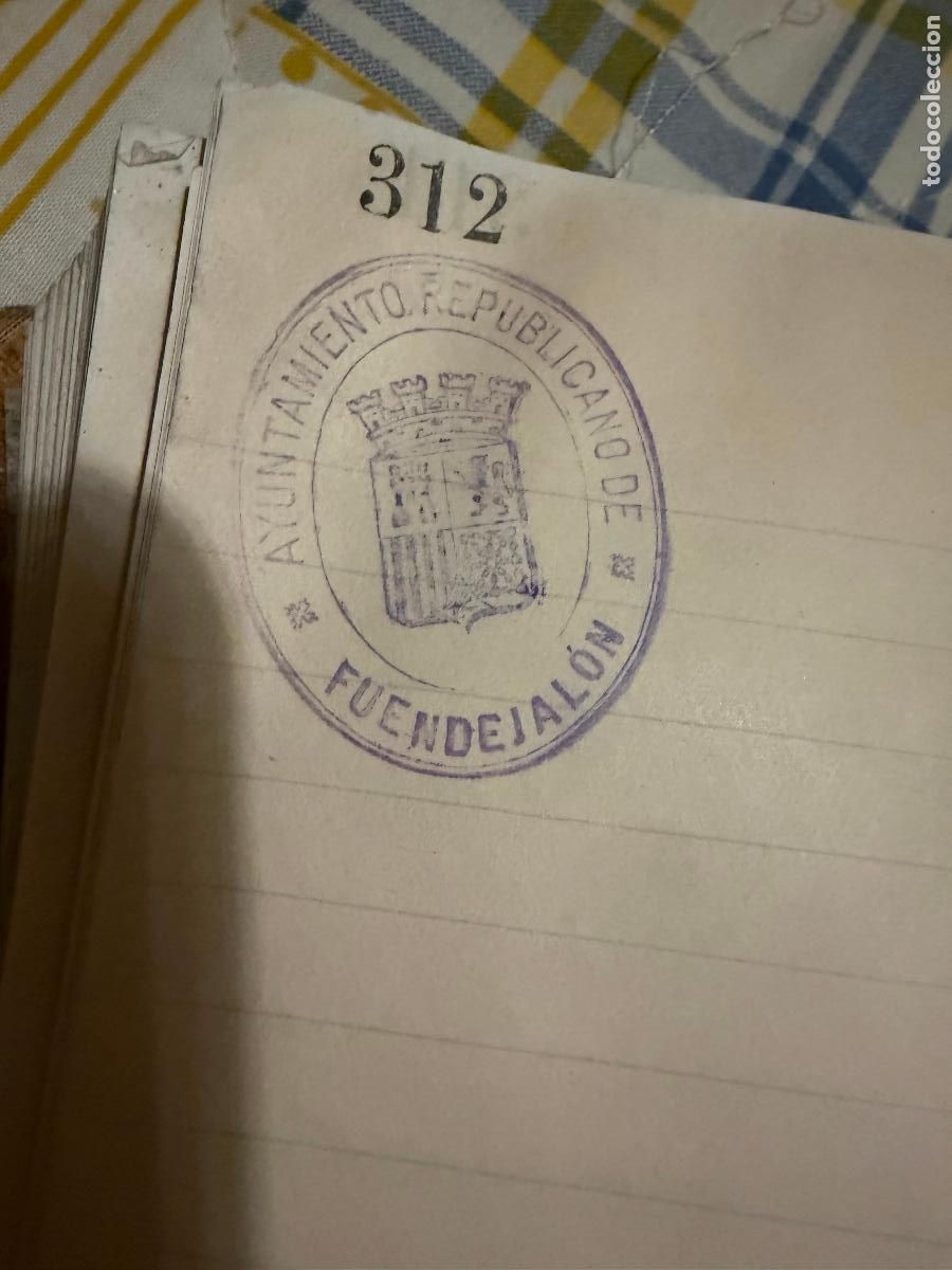 Otros art&iacute;culos de coleccionismo en papel: Hoja con selllo ayuntamiento republicano fuendejalon