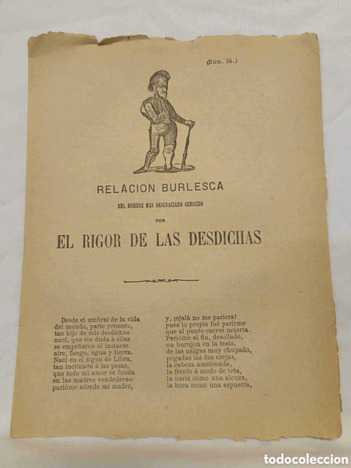 Otros art&iacute;culos de coleccionismo en papel: PLIEGO DE CORDEL - ROMANCE - RELACI&Oacute;N BURLESCA - FINALES SIGLO XIX - 16 X 22 CM