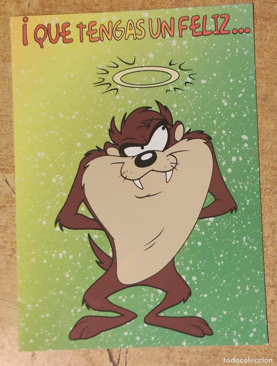 Otros art&iacute;culos de coleccionismo en papel: postal o tarjeta felicitacion de Taz (el Demonio de Tasmania) de los Looney Tunes
