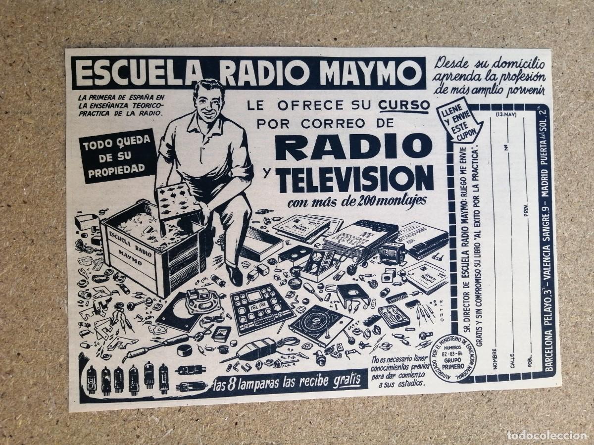 Otros art&iacute;culos de coleccionismo en papel: ANUNCIO. ESCUELA RADIO MAYMO (BARCELONA - MADRID - VALENCIA)