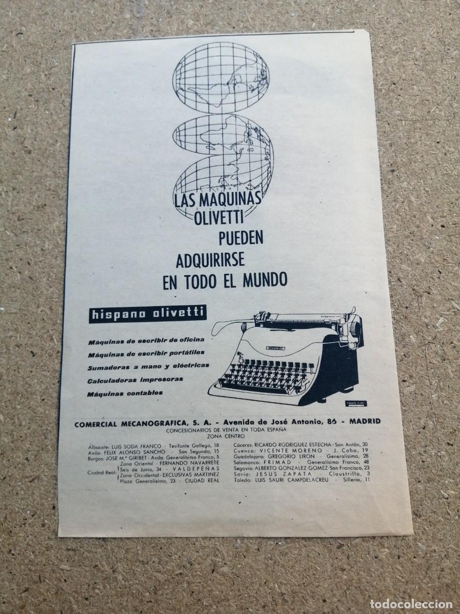 Otros art&iacute;culos de coleccionismo en papel: ANUNCIO. MAQUINAS DE ESCRIBIR HISPANO OLIVETTI
