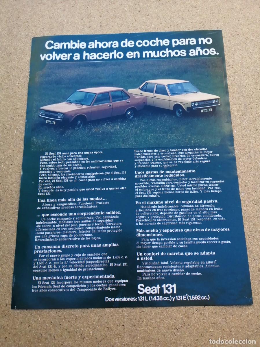 Otros art&iacute;culos de coleccionismo en papel: ANUNCIO. SEAT 131...