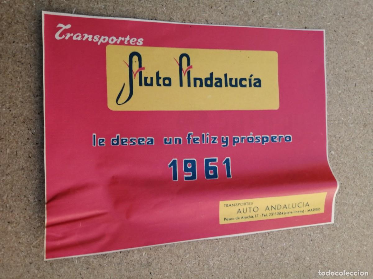Otros art&iacute;culos de coleccionismo en papel: ANUNCIO. TRANSPORTES AUTO ANDALUCIA LES DESEA UN FELIZ Y PROSPERO A&Ntilde;O 1961