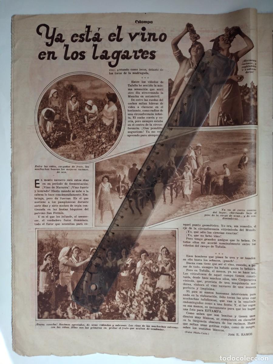 Otros art&iacute;culos de coleccionismo en papel: TAFALLA NAVARRA VENDIMIA Y TRANSPORTE EN CARRO DE LA UVA A LOS LAGARES VINO HOJA REVISTA 1931