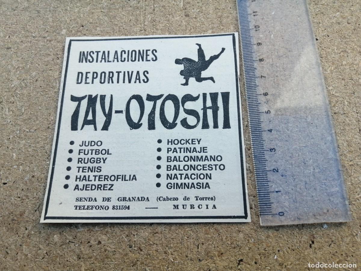 Otros art&iacute;culos de coleccionismo en papel: ANUNCIO. INSTALACIONES DEPORTIVAS TAY OTOSHI, MURCIA