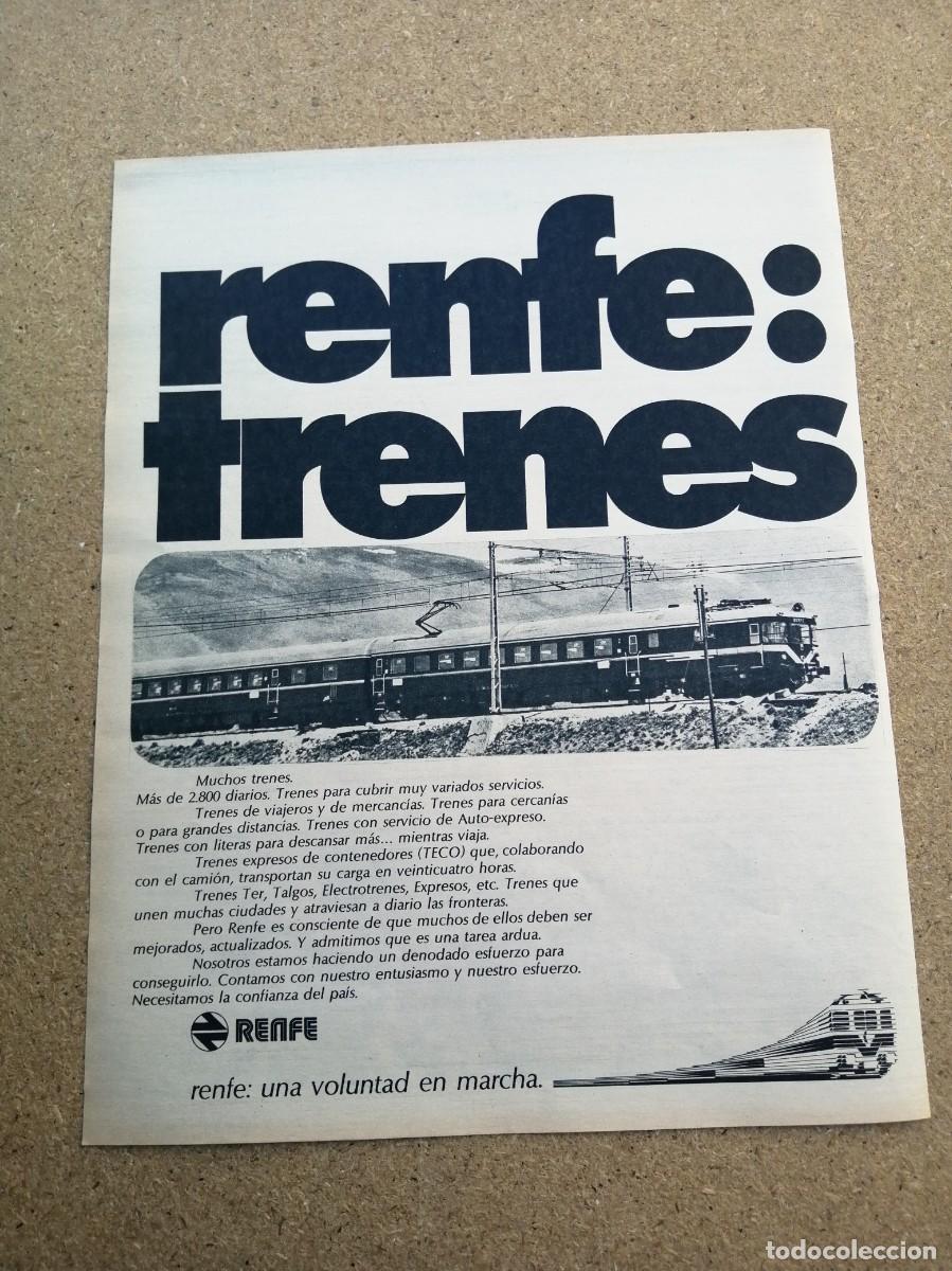 Otros art&iacute;culos de coleccionismo en papel: ANUNCIO. RENFE: TRENES - Foto 1