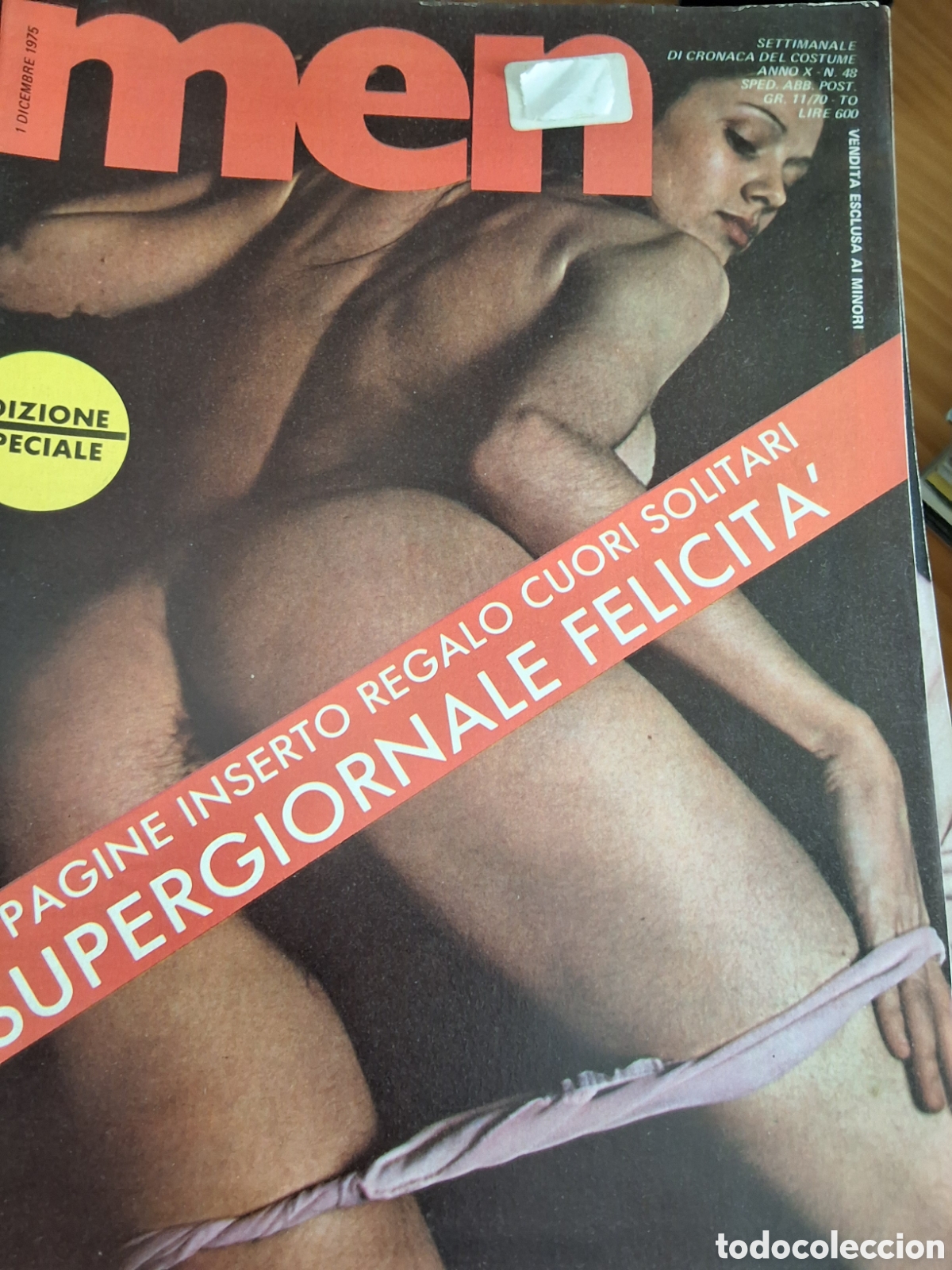 Otros art&iacute;culos de coleccionismo en papel: Men revista erotica italiana desnudos mujeres 1975/12/1