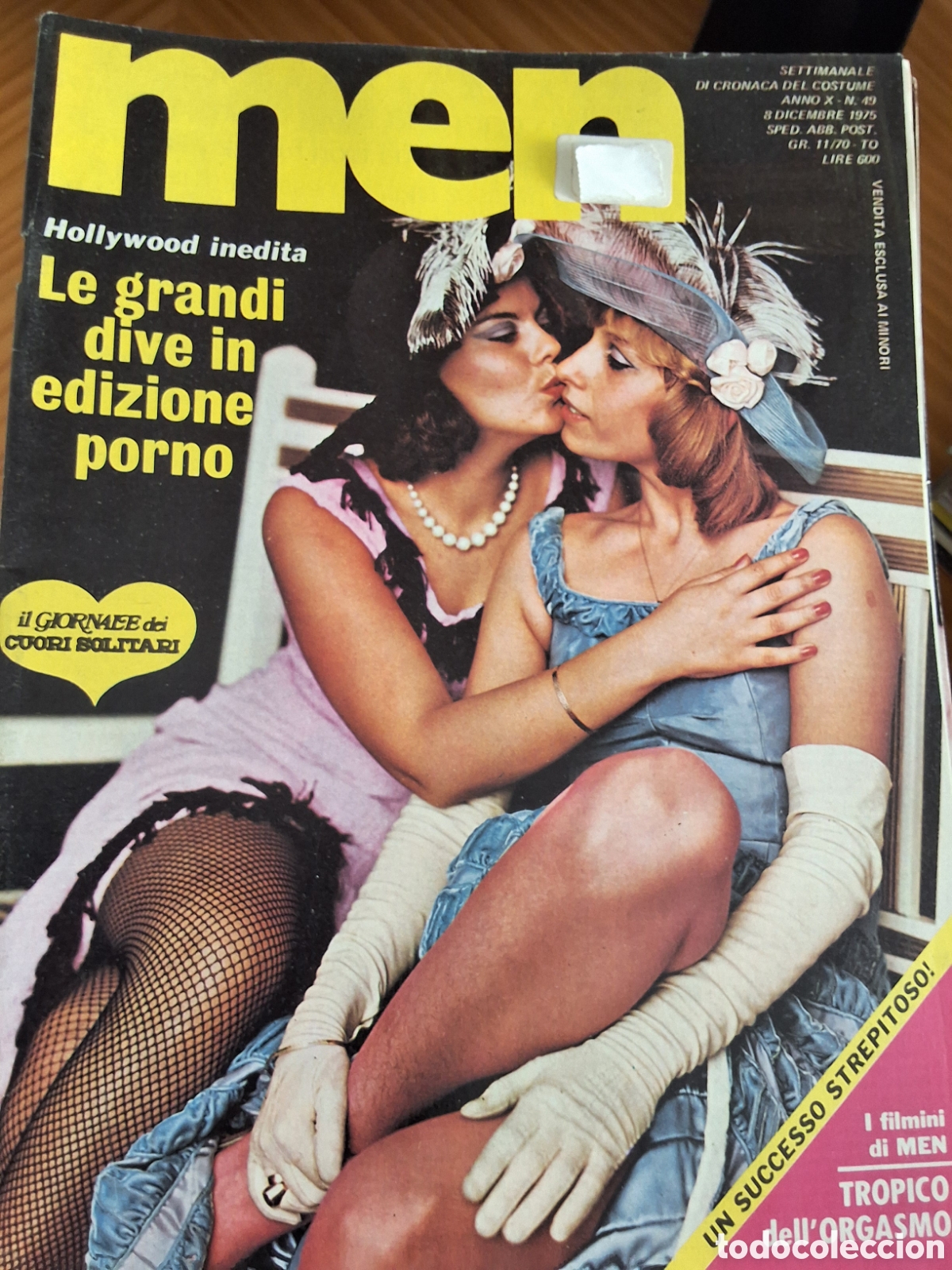 Otros art&iacute;culos de coleccionismo en papel: Men revista erotica italiana desnudos mujeres 1975/12/8