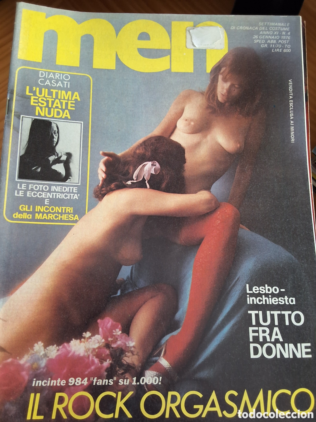 Otros art&iacute;culos de coleccionismo en papel: Men revista erotica italiana desnudos mujeres 1976/1/26