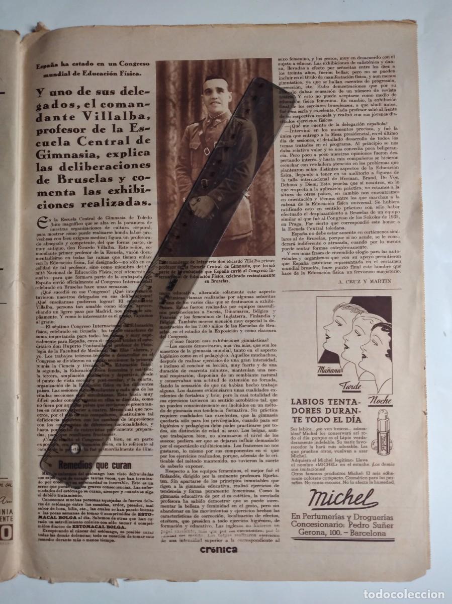 Otros art&iacute;culos de coleccionismo en papel: RICARDO VILLALVA RUBIO COMANDANTE PROFESOR ESCUELA CENTRAL DE GIMNASIA TOLEDO HOJA REVISTA A&Ntilde;O 1933