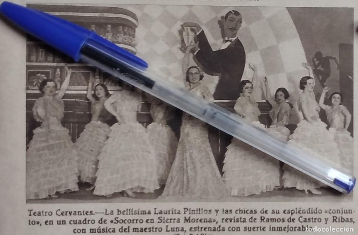 Otros art&iacute;culos de coleccionismo en papel: TEATRO CERVANTES LAURA LAURITA PINILLOS SOCORRO EN SIERRA MORENA RECORTE DE REVISTA 1933