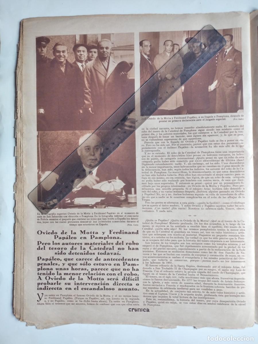 Otros art&iacute;culos de coleccionismo en papel: PAMPLONA CATEDRAL ROBO TESORO JOYAS IM&Aacute;GENES OVIEDO DE LA MOTTA FERDINAND PAPALEO ACUSADOS 1935