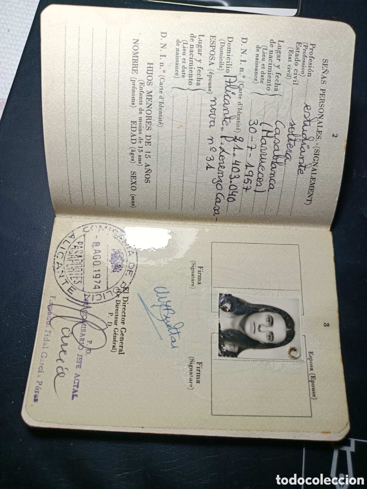 Otros art&iacute;culos de coleccionismo en papel: Pasaporte Espa&ntilde;a 1974 - Foto 3
