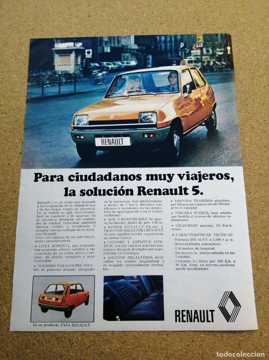 Otros art&iacute;culos de coleccionismo en papel: ANUNCIO. RENAULT 5, PARA CIUDADANOS MUY VIAJEROS