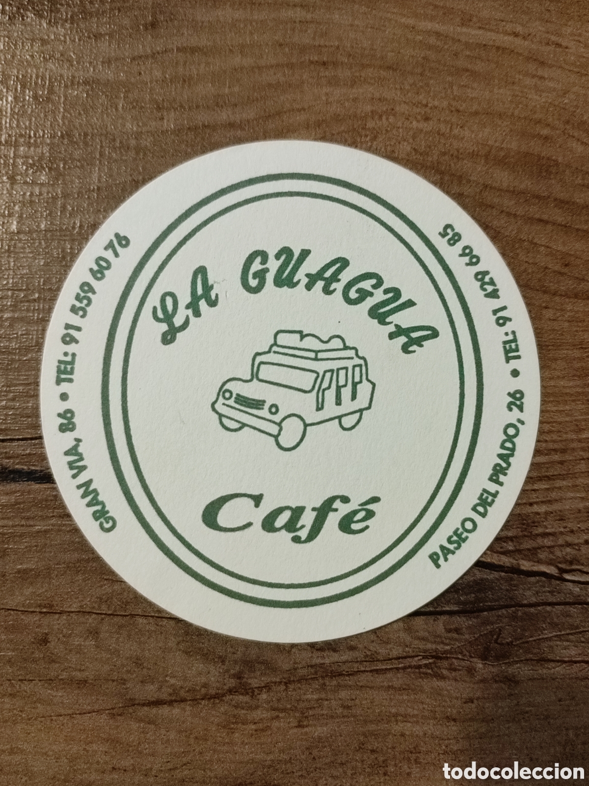 Otros art&iacute;culos de coleccionismo en papel: Posavaso Caf&eacute; La Guagua MADRID