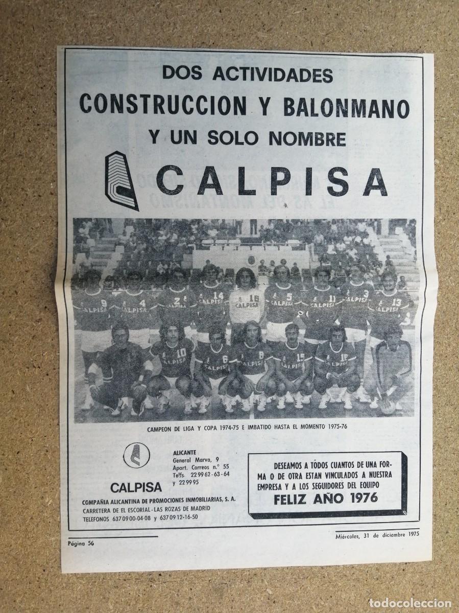 Otros art&iacute;culos de coleccionismo en papel: ANUNCIO. DOS ACTIVIDADES CONSTRUCCION Y BALONMANO Y UN SOLO NOMBRE, CALPISA