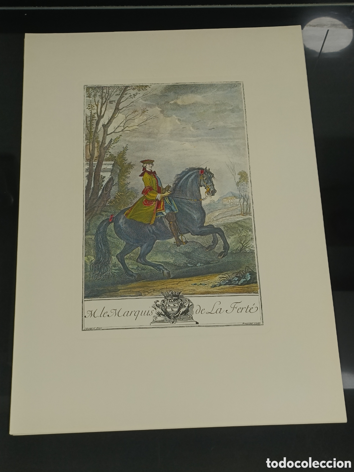 Otros art&iacute;culos de coleccionismo en papel: Litograf&iacute;a antiguo del siglo XVIII titulado &rdquo;M. le Marquis de La Fert&eacute;&rdquo;