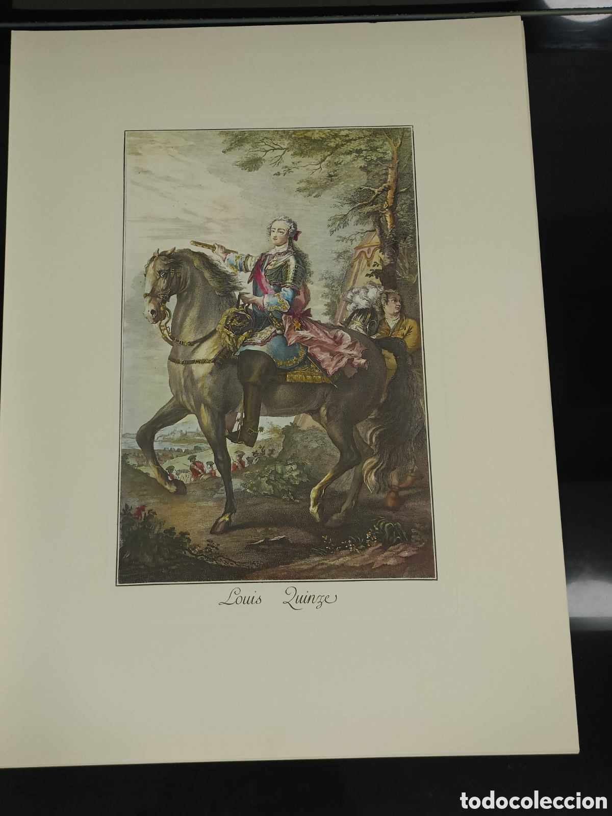 Otros art&iacute;culos de coleccionismo en papel: Vintage litograf&iacute;a El rey Luis XV de Francia en su juventud (hacia 1726)