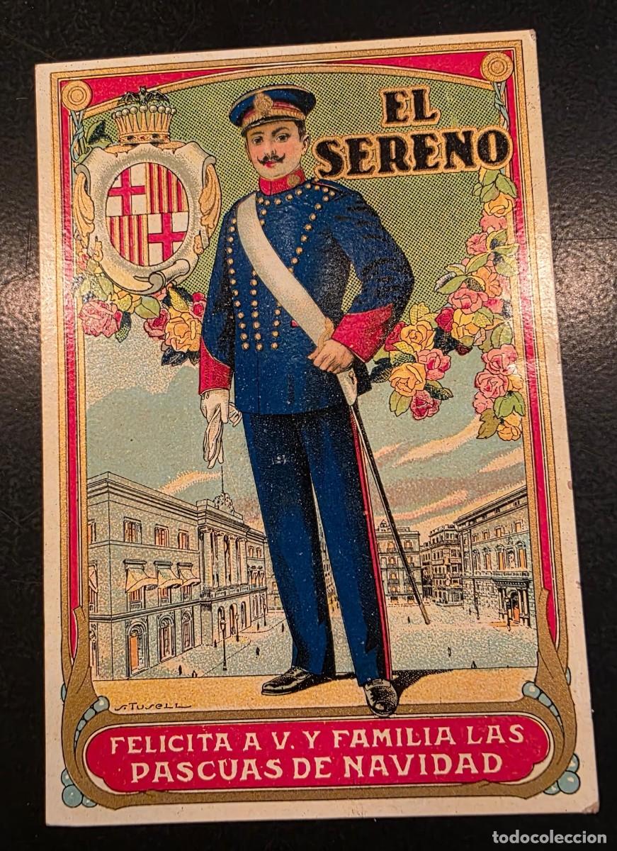 Otros art&iacute;culos de coleccionismo en papel: Antigua felicitaci&oacute;n de Navidad &ldquo;El Sereno&rdquo; Barcelona &ndash; Gr&aacute;ficos Labielle &ndash; Cromolitograf&iacute;a
