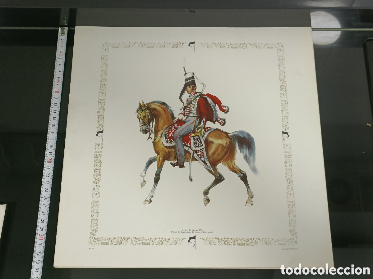 Otros art&iacute;culos de coleccionismo en papel: Vintage litograf&iacute;a Oficial del Regimiento de H&uacute;sares N.&ordm; 5 (Prusiano), tambi&eacute;n conocido como H&uacute;sares