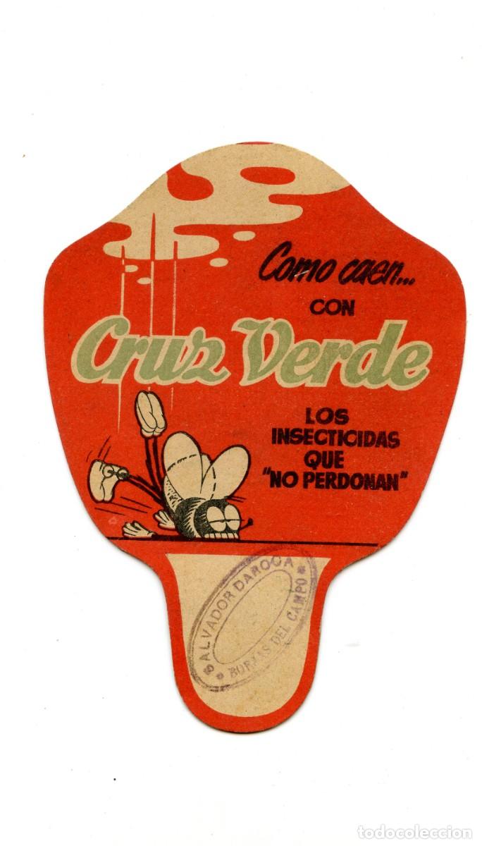 Otros art&iacute;culos de coleccionismo en papel: Antiguo abanico Pay-pay Cruz Verde con historieta en reverso. Sello de tienda A&ntilde;os 50.