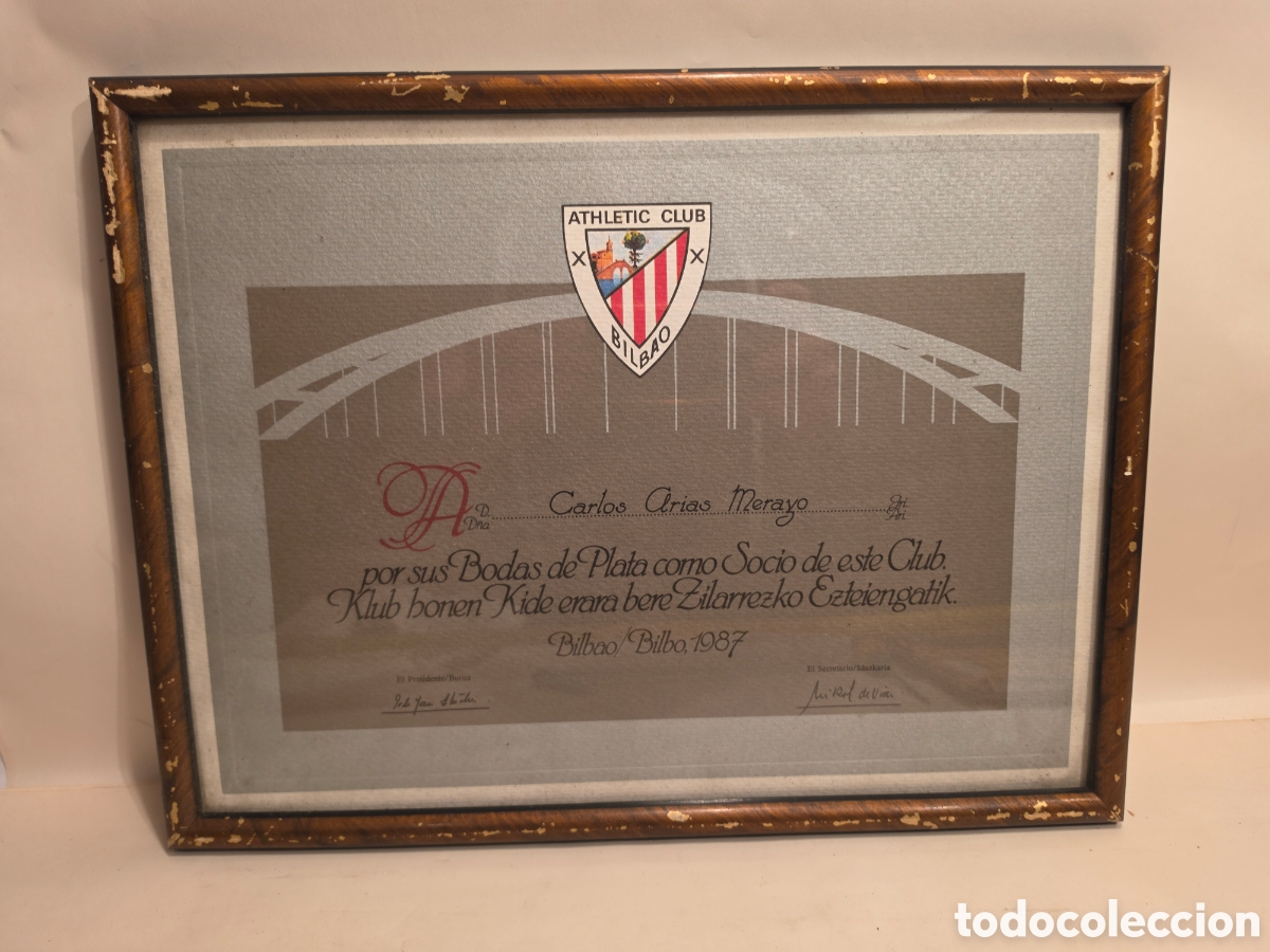 Otros art&iacute;culos de coleccionismo en papel: ATHLETIC CLUB DE BILBAO. BODAS DE PLATA COMO SOCIO DE ESTE CLUB. BILBAO 1987.