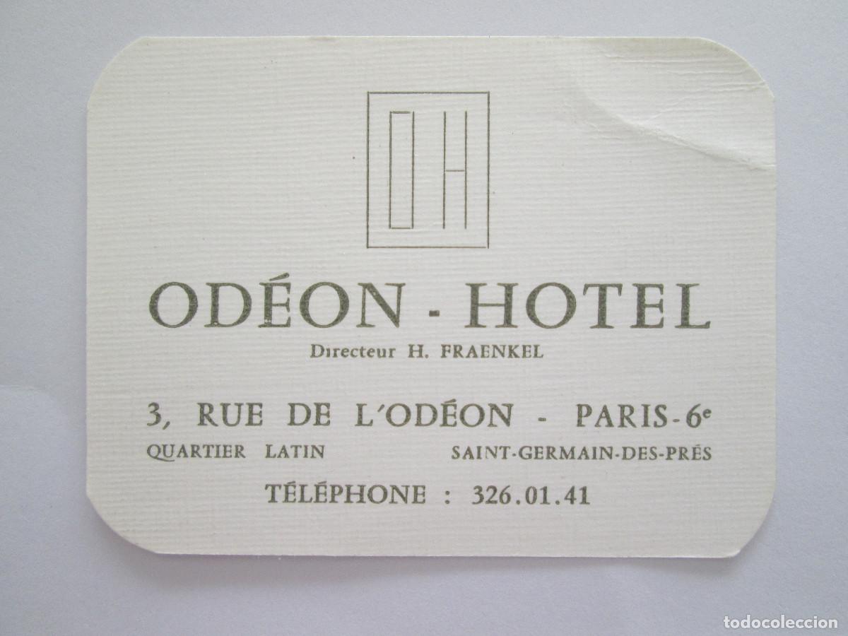 Otros art&iacute;culos de coleccionismo en papel: TARJETA DE VISITA COMERCIAL - ODEON HOTEL - PARIS - 8X6